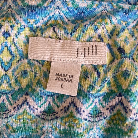 J.Jill Aegean Island Blue/Green Ikat Print Maxi Dress SIZE L - Picture 7 of 12